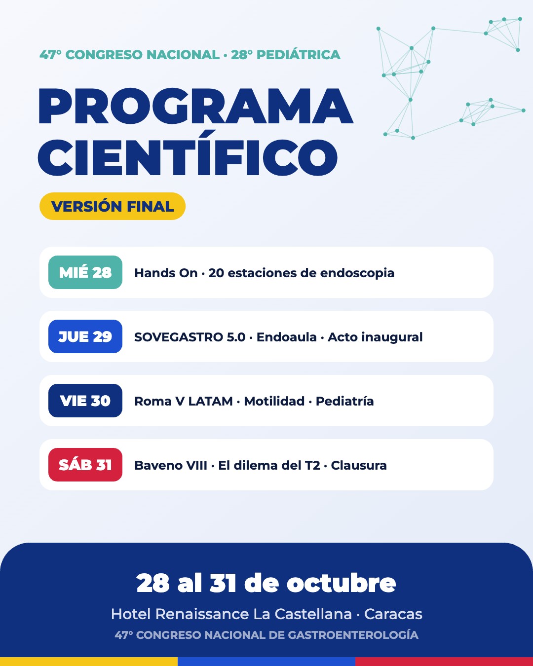 Programa científico final del 47° Congreso Nacional de Gastroenterología
